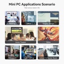 Beelink Mini PC SER5 MAX, AMD Ryzen 7 6800H (6 nm, 8C/16T) hasta 4.7 GHz, mini computadora de 32 GB LPDDR5 RAM 1 TB M.2 PCIe 4.0 SSD, Micro PC 4K @60Hz Triple Display/WiFi6/BT5.2/2.5Gbps/HTPC/W-11 Pro 