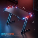 Escritorio Gamer Con Iluminacion LED RGB - Ergonómico 55 Pulgadas