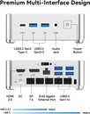 KAMRUI Mini PC Hyper H2 con Windows 11 Pro, Intel Core 14450HX (Beats i7-1195G7/12700H), 16 GB RAM 512 GB PCIe4.0 SSD, triple 4K, HDMI, DP, USB-C, Ethernet, mini computadora de escritorio para oficina 