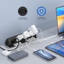 Jgstkcity Regleta de alimentación con abrazadera de escritorio, estación de carga rápida de 45 W, 4 USB-C, 4 USB-A, protector de sobretensiones de montaje en escritorio, cable de extensión de 1875 W 