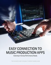 Donner Máquina profesional MIDI Pad Beat Maker, máquina de batería con 16 almohadillas de ritmo, 2 faders y perillas asignables y software de producción de música, controlador MIDI USB con 40 cursos 