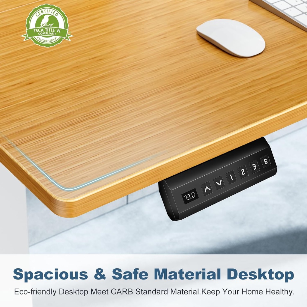 DUMOS – Escritorio eléctrico de altura ajustable de 63 pulgadas (160 cm), estaciones de trabajo para computadoras de pie a sentado, mesa grande de PC para oficina en casa, mesas de escritura y juegos 