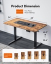 Escritorio eléctrico de pie FEZIBO, ajustable de 48 x 24 pulgadas, Marrón Rústico