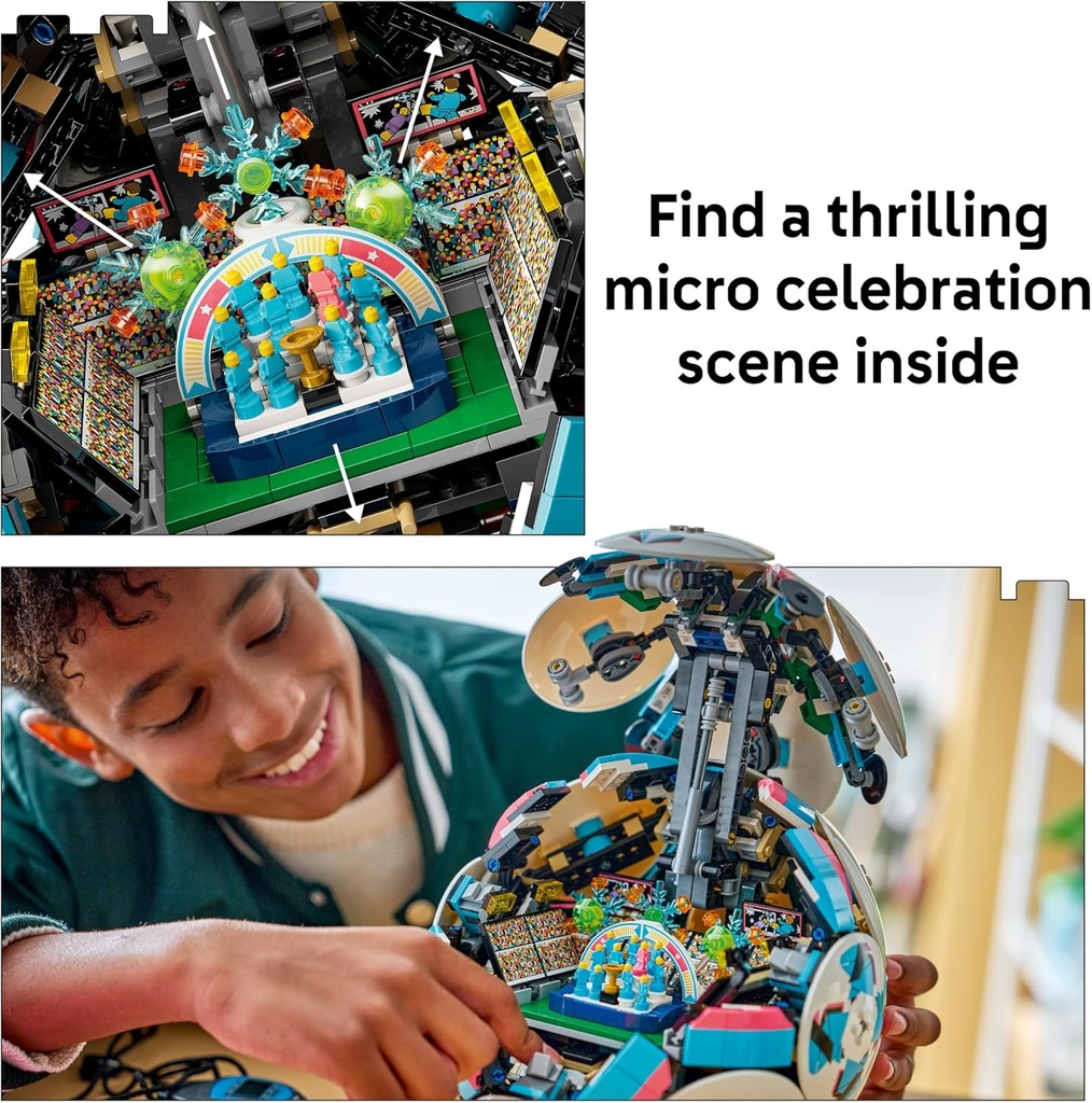 LEGO Editions - Balón de fútbol – Juguete de construcción para niños – Decoración deportiva coleccionable para niños y niñas, a partir de 10 años – Incluye micro estadio – Idea de regalo para cumpleaños – 43019