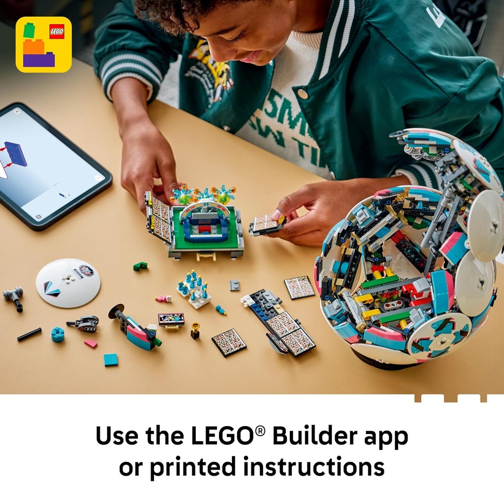 LEGO Editions - Balón de fútbol – Juguete de construcción para niños – Decoración deportiva coleccionable para niños y niñas, a partir de 10 años – Incluye micro estadio – Idea de regalo para cumpleaños – 43019