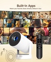 Mini proyector Magcubic compatible con 4K, proyector portátil con WiFi 6 y Bluetooth 5.4, proyector inteligente, altavoz base sonora de 5 W, rotación de 180° para cine en casa