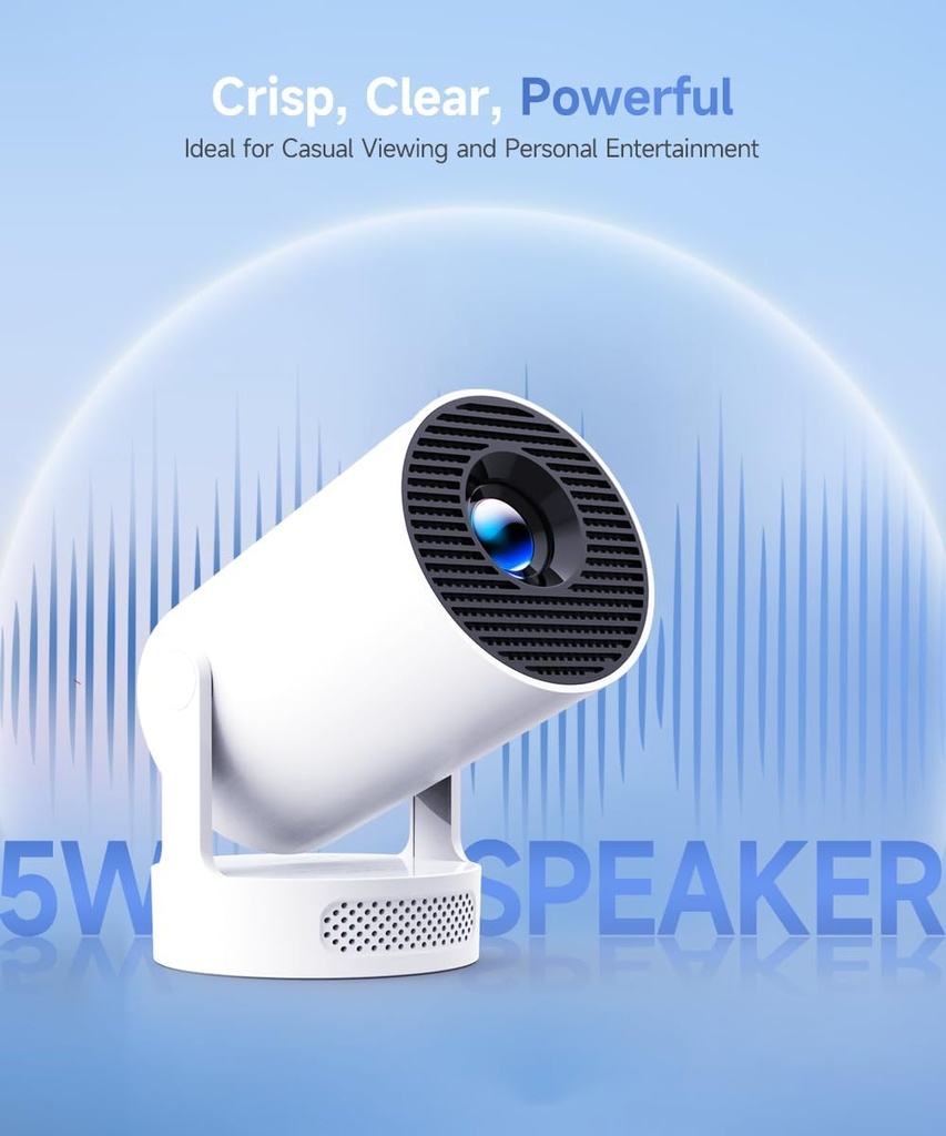 Magcubic Mini proyector 4K compatible con WiFi 6 y Bluetooth 5.4, altavoz base de sonido de 5 W, Keystone vertical automático proyector portátil giratorio de 180° para el hogar dormitorio al aire 