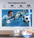 Magcubic Mini proyector con temática de fútbol 2026, proyector portátil con WiFi 6 y Bluetooth 5.4, soporte 4K, Keystone automático, rotación de 180°, proyector inteligente Android 14 para cine