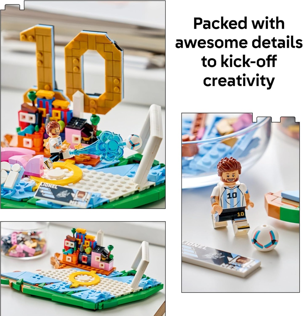 LEGO Editions Lionel Messi - Juego de coleccionista, juguete de construcción para niños, coleccionable de fútbol, decoración deportiva para niños y niñas, a partir de 12 años, idea de regalo para
