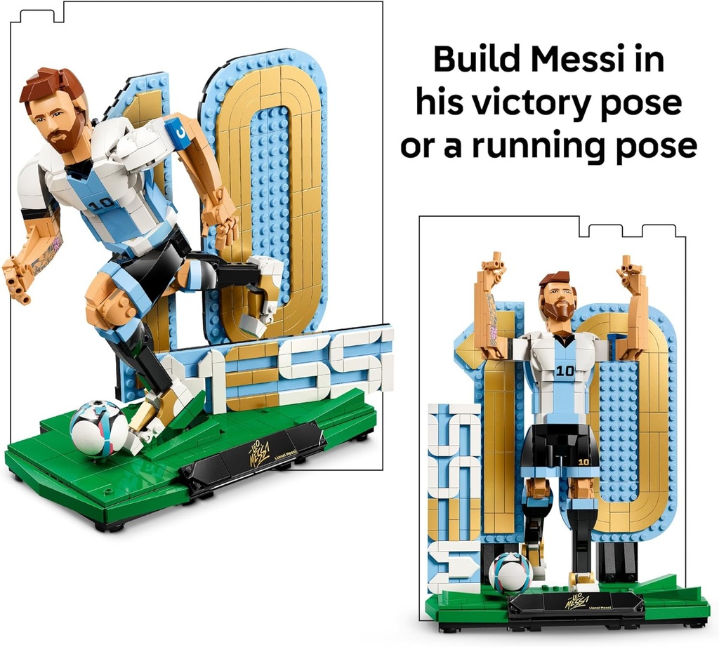 LEGO Editions Lionel Messi - Juego de coleccionista, juguete de construcción para niños, coleccionable de fútbol, decoración deportiva para niños y niñas, a partir de 12 años, idea de regalo para