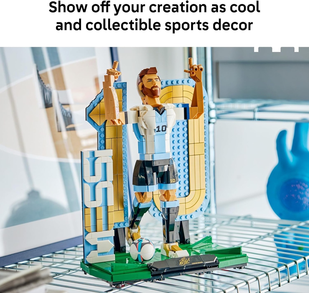 LEGO Editions Lionel Messi – Soccer Legend - Building Set for Boys & Girls, Ages 12+ - Collectible Soccer Gift with Plaque - Kids Bedroom or Shelf Decor - 43015 