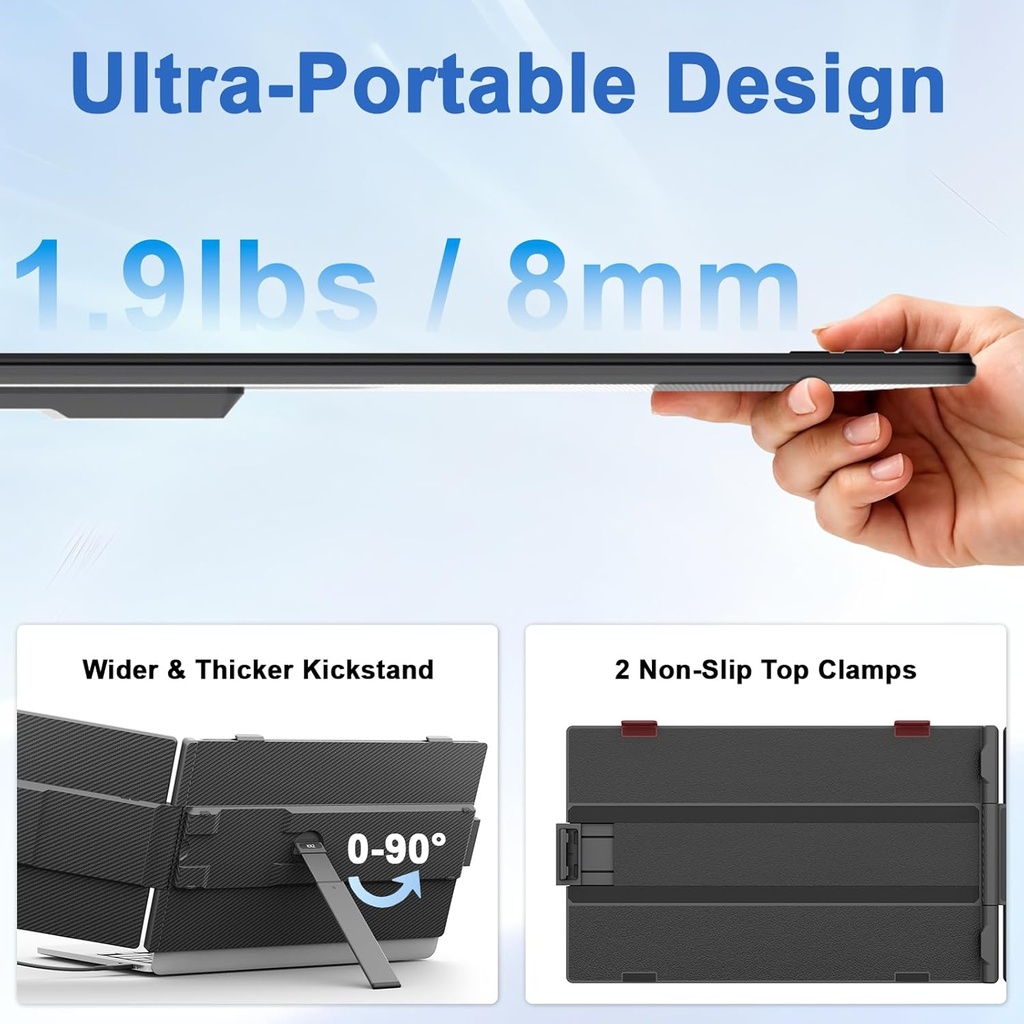 Extensor de pantalla KEFEYA para laptop, 14" Full HD IPS - con puerto USB-C/HDMI – Con Speaker - Windows, Mac, 60Hz.