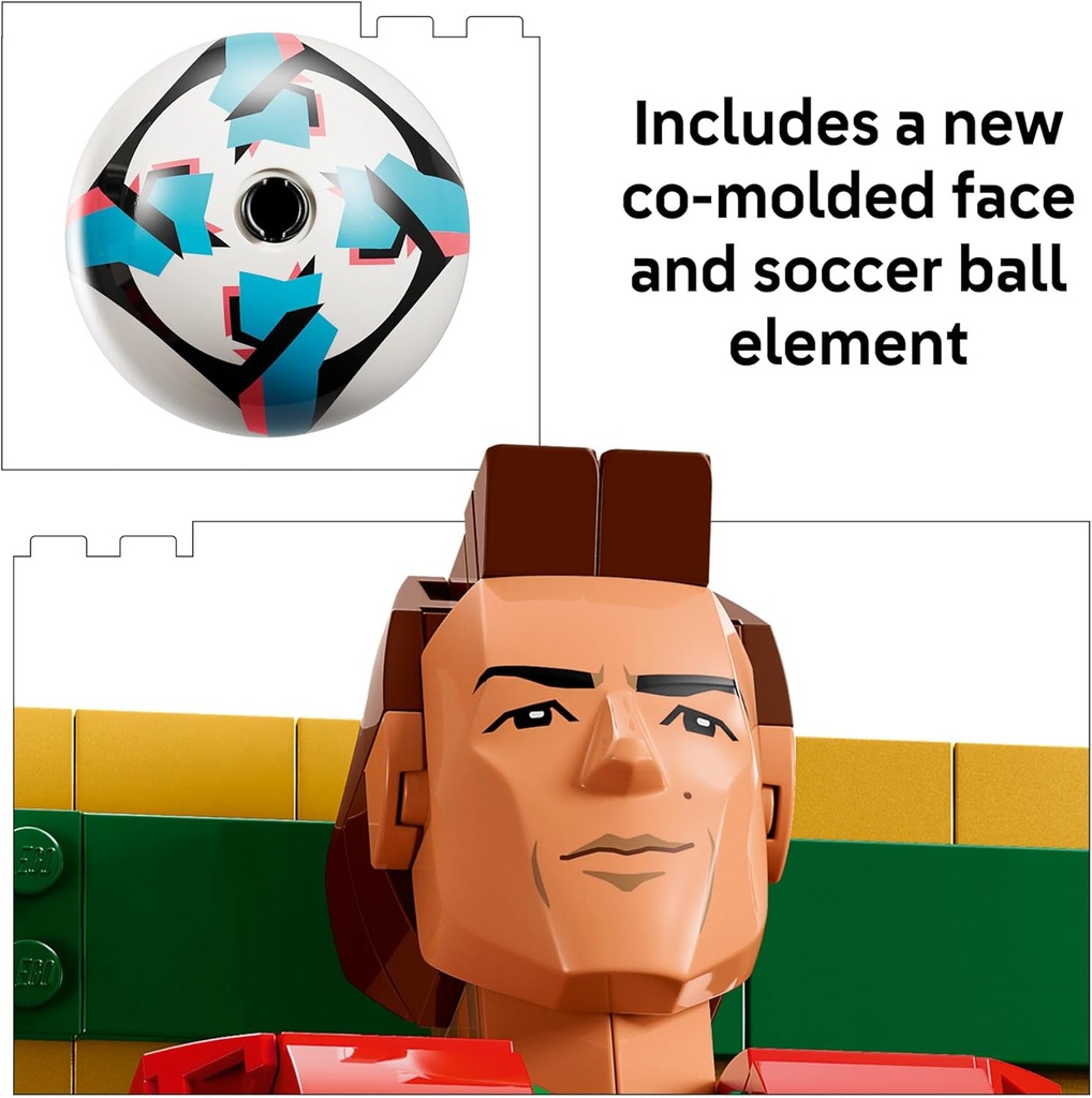LEGO Editions Cristiano Ronaldo – Leyenda del fútbol – Juego de construcción para niños y niñas, a partir de 12 años – Regalo de fútbol coleccionable con placa – Decoración de dormitorio o estante 