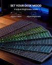 SABLUTE Teclado y mouse Bluetooth para Mac: retroiluminación de 7 colores, multidispositivo, recargable, KMA1pro combo de teclado inalámbrico de tamaño completo con teclas silenciosas de interruptor 