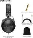 Beyerdynamic DT 990 Pro X - Audífonos de diadema para estudio con cable para mezcla, masterización y edición (abiertos) con cable desmontable, fabricados a mano en Alemania (48 ohmios, negro) 