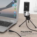FIFINE USB Gaming Microphone for PC Desktop, PS4 and Mac, Gain Control, External Condenser Computer Mic for Streaming, Podcasting, Twitch, Discord, Green - K669G