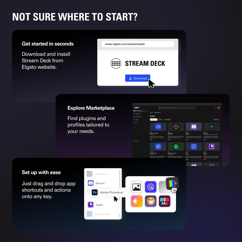 Elgato Stream Deck +, mezclador de audio, consola de producción y controlador de estudio para creadores de contenido, streaming, juegos, con diales de tira táctil personalizables y teclas LCD 
