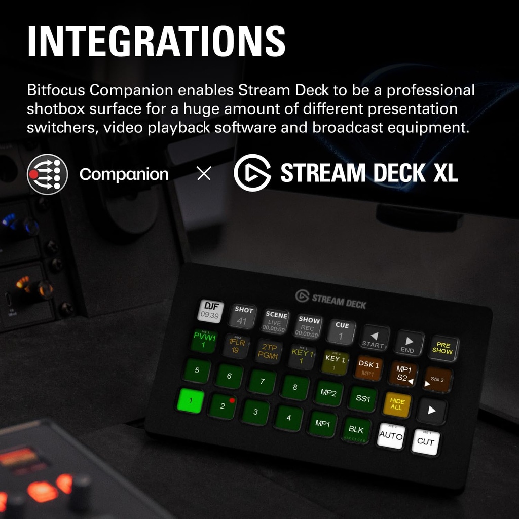Elgato Stream Deck XL – Controlador de estudio avanzado, 32 teclas macro, activa acciones en aplicaciones y software como OBS, Twitch, YouTube y más, funciona con Mac y PC 