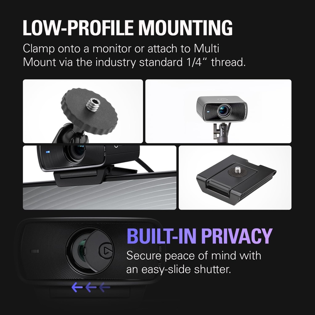 Elgato Facecam MK.2 – Webcam Full HD Premium para Transmisión, Juegos, Videollamadas, Grabación, HDR Habilitado, Sensor Sony, Control PTZ – funciona con OBS, Zoom, Teams y más, para PC/Mac 