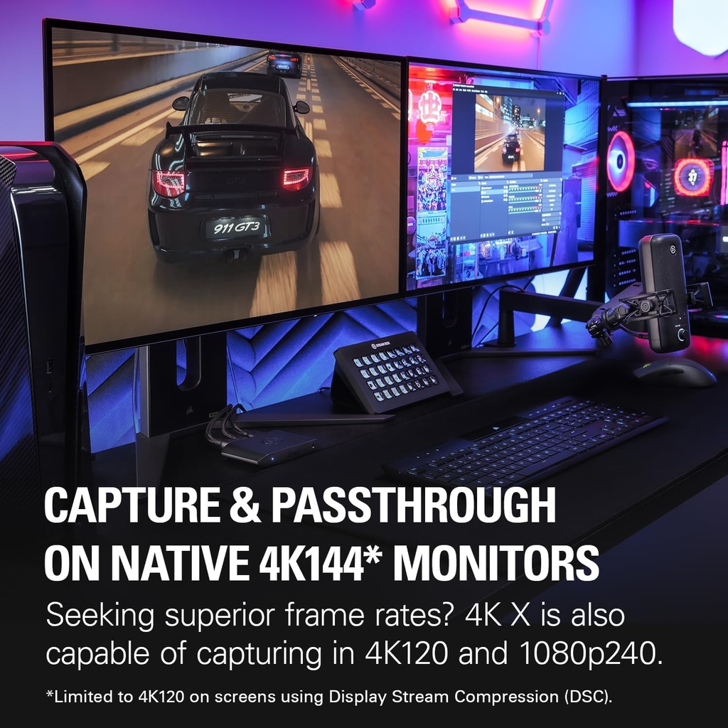 Elgato 4K X - Captura hasta 4K144 con latencia ultrabaja en PS5|Pro, Xbox Series X|S, Nintendo Switch 2, OBS y más, HDMI 2.1, VRR, HDR10, USB 3.2 Gen 2, para transmisión y grabación, PC, Mac | iPad 