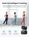 OBSBOT Tiny 3 Lite - Cámara web 4K de audio espacial con IA - Cámara PTZ compacta de seguimiento de IA con sensor de 1/2 pulgada, Tri-Mic, control de voz, 120FPS, HDR, cámara web para PC, Mac, portátil, transmisión, reunión, interruptor 2