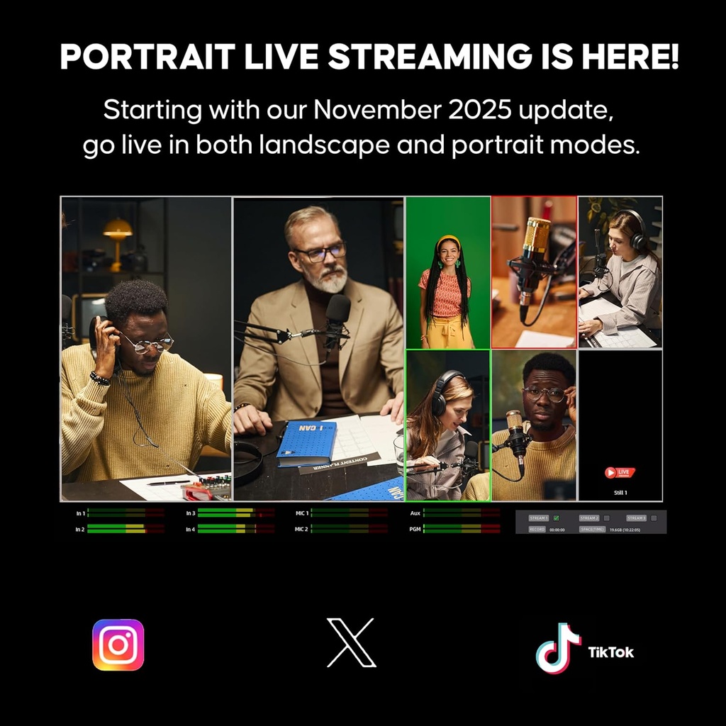 Osee GoStream Duet - Mezclador de video para transmisión en vivo de múltiples cámaras SDI y HDMI