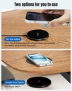 Eazpower Cargador inalámbrico invisible, cargador inalámbrico de 0.000-1.181 in debajo del escritorio, doble uso en o oculto debajo de la mesa de carga para mesita de noche para iPhone 17/17 Pro/17 Pro Max/17 Air/16/15/14/Samsung Phone