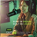 Shure SM7dB - Micrófono vocal dinámico con preamplificador integrado, micrófono de estudio para transmisión, podcasting y grabación, sonido suave, amplio rango de frecuencia, construcción robusta