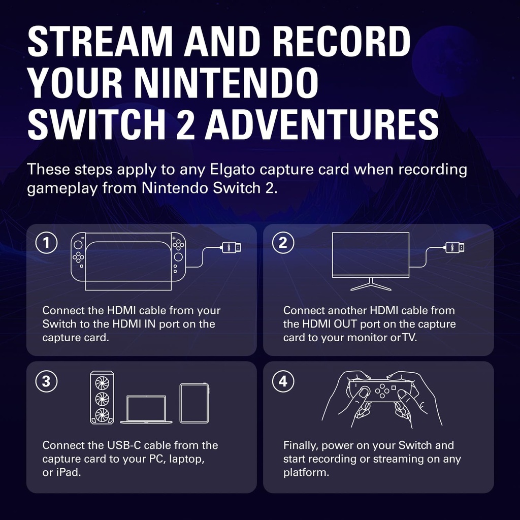 Elgato 4K S – Tarjeta de captura externa para PS5, Xbox Series X/S, Switch 2, PC, Mac, iPad | 4K60, 1440p120, o 1080p240 de paso y captura, HDR10, VRR, USB-C, latencia casi nula