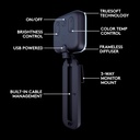 Logitech para Creadores Litra Glow Luz LED Premium para Transmisión en Vivo con TrueSoft, montaje ajustable, iluminación de video para grabar transmisiones, PC/Mac - Grafito