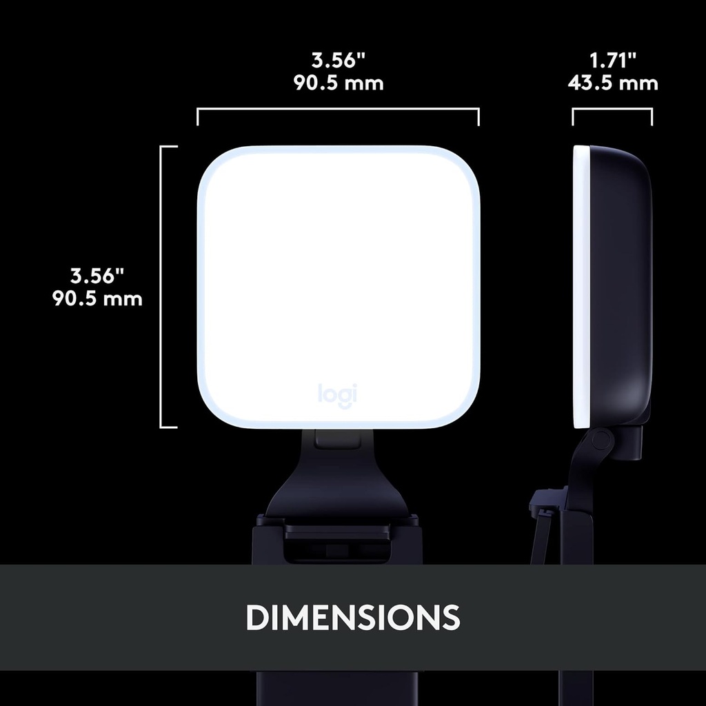 Logitech para Creadores Litra Glow Luz LED Premium para Transmisión en Vivo con TrueSoft, montaje ajustable, iluminación de video para grabar transmisiones, PC/Mac - Grafito