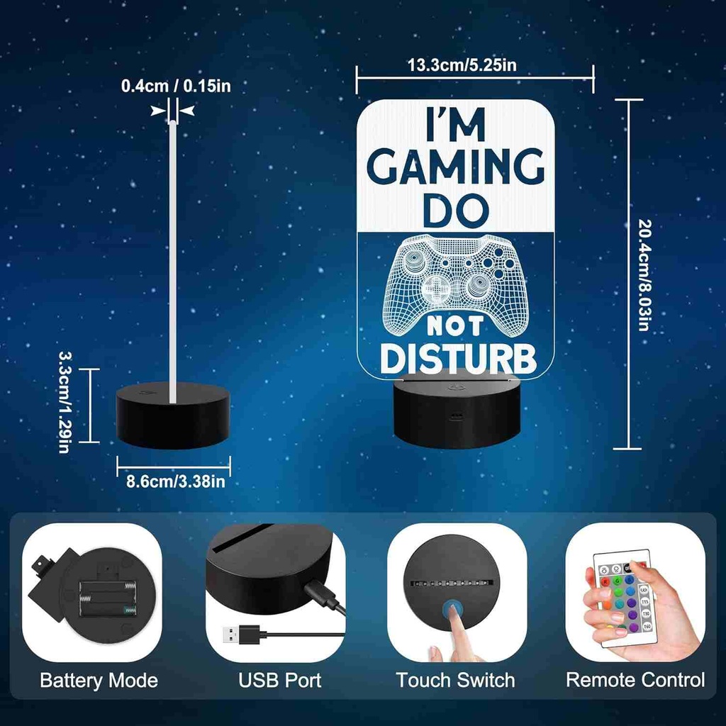 Lampara Gamer Do Not Disturb I'm Gaming Night Light