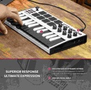 AKAI Professional MPK Mini MK3 - 25 Key USB MIDI Keyboard Controller With 8 Backlit Drum Pads, 8 Knobs and Music Production Software Included (White)