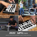 AKAI Professional MPK Mini MK3 - 25 Key USB MIDI Keyboard Controller With 8 Backlit Drum Pads, 8 Knobs and Music Production Software Included (White)