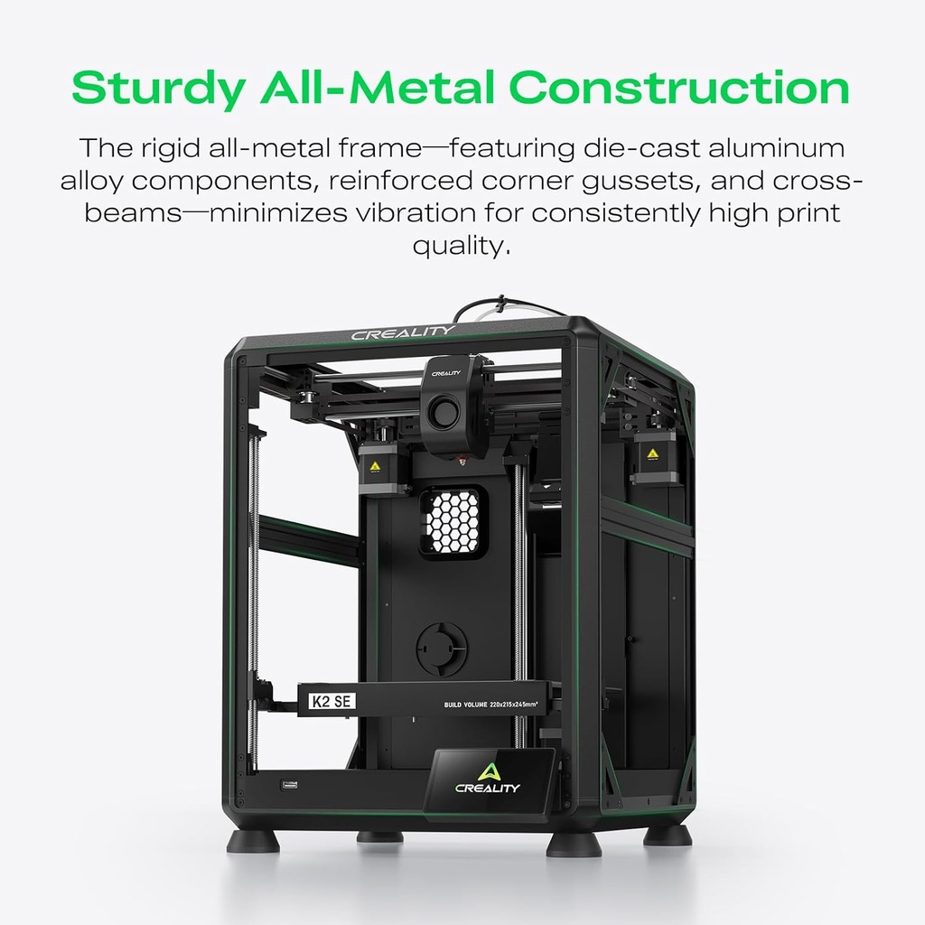 Creality K2 SE Combo 3D Impresora, compatible con impresión multicolor con CFS, 19.685 in/s de alta velocidad, nivelación automática inteligente, marco de construcción de metal sólido, totalmente montado, extrusora de próxima generación, volumen de construcción de 220 × 215 × 9.646 in