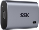 SSK Disco Duro Externo SSD de 1TB, SSD Portátil de Hasta 550MB/s Unidades de Estado Sólido Rápidas, Unidad Externa USB 3.2 Gen2 para iPhone 15/Pro, Windows, Mac, Android con Luz LED, Trim, Smart