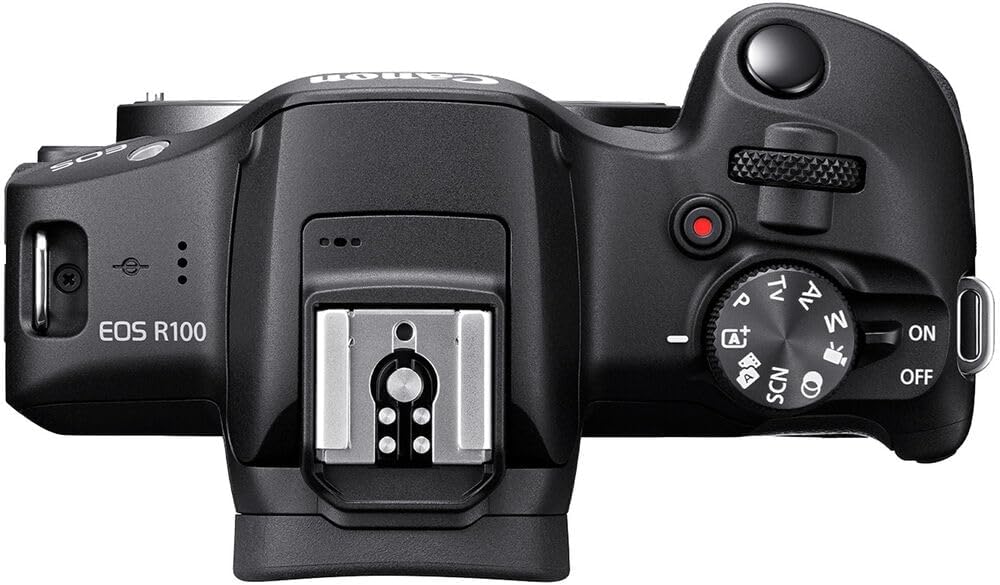Cámara Canon EOS R100 sin espejo con lente RF-S 18-45mm f/4.5-6.3 IS STM | Sensor CMOS APS-C de 24.1MP, Autoenfoque Dual Pixel, Vídeo Full HD
