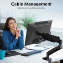 MOUNTUP Single Monitor Desk Mount, Adjustable Gas Spring Monitor Arm Support Max 32 Inch, 4.4-17.6lbs Screen, Computer Monitor Stand Holder with Clamp/Grommet Mounting Base, VESA Mount Bracket, MU0004