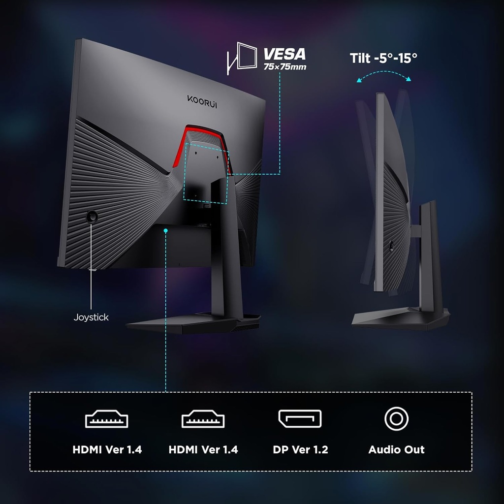KOORUI 24.5 Inch 170Hz FHD Gaming Monitor, Computer Monitors Full HD (1920 x 1080), VA, 1ms, FreeSync &amp; G-Sync