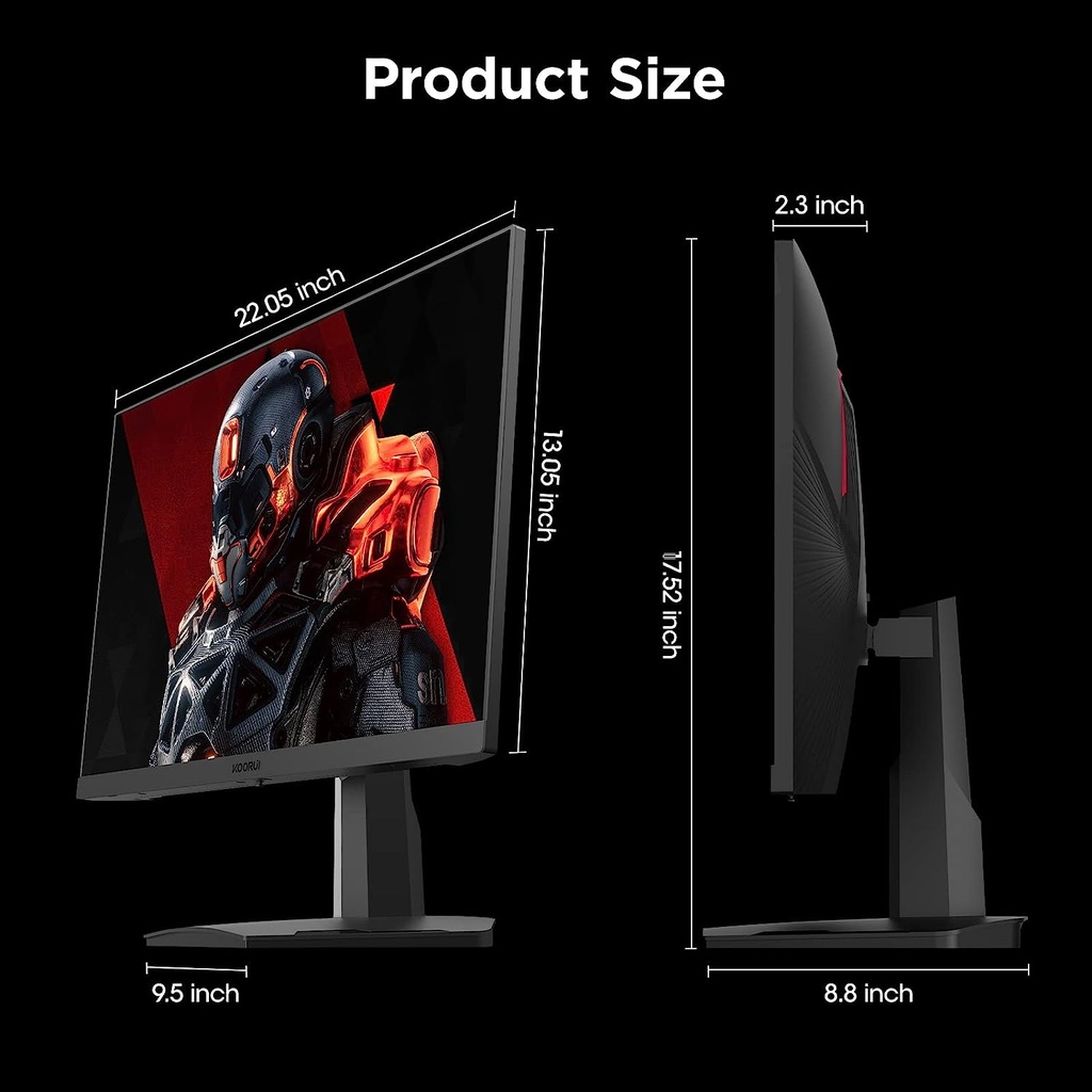 KOORUI 24.5 Inch 170Hz FHD Gaming Monitor, Computer Monitors Full HD (1920 x 1080), VA, 1ms, FreeSync &amp; G-Sync