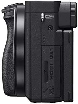 Sony Alpha a6400 - Cámara digital sin espejo compacta con lente intercambiable APS-C, enfoque automático en tiempo real del ojo, video 4K, pantalla abatible y lente de 16-50mm - Compatible con montura