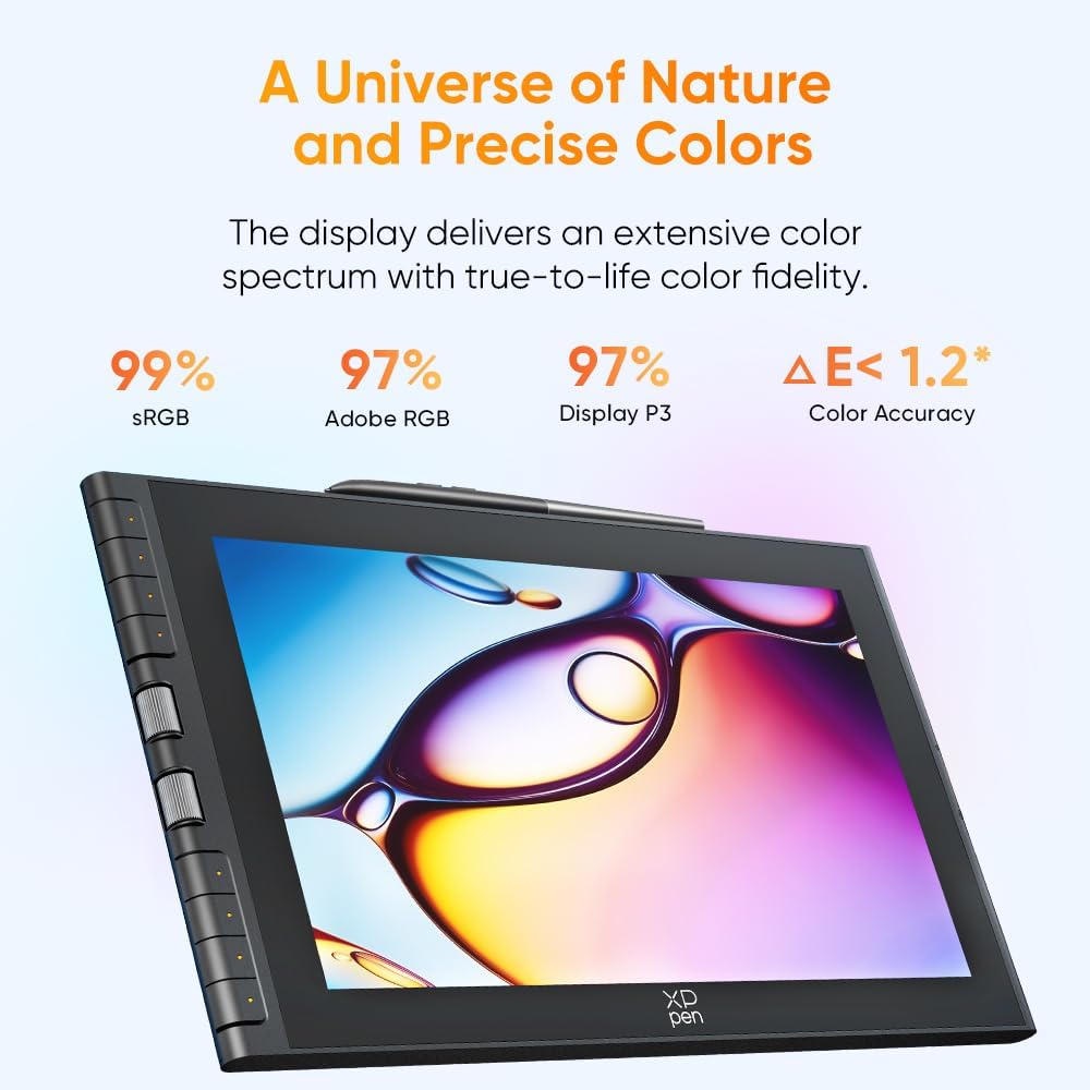 XPPen Artist 12 3rd 11.9" Tableta de dibujo con pantalla | Lápiz X4 16K de presión | Ruedas de ajuste + 8 teclas | Tableta de dibujo de arte portátil con vidrio grabado AG compatible con Windows/macOS