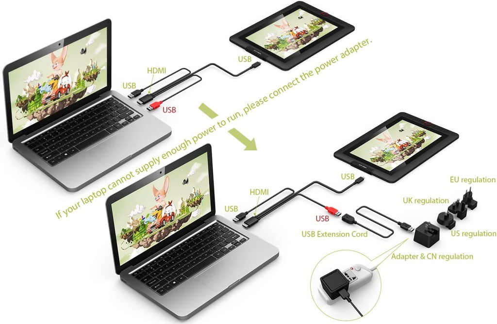 XPPen Artist12 Pro - Tableta de dibujo de 11.6 pulgadas con pantalla para lápiz, tableta gráfica totalmente laminada con función de inclinación, lápiz óptico sin batería y 8 teclas de acceso directo