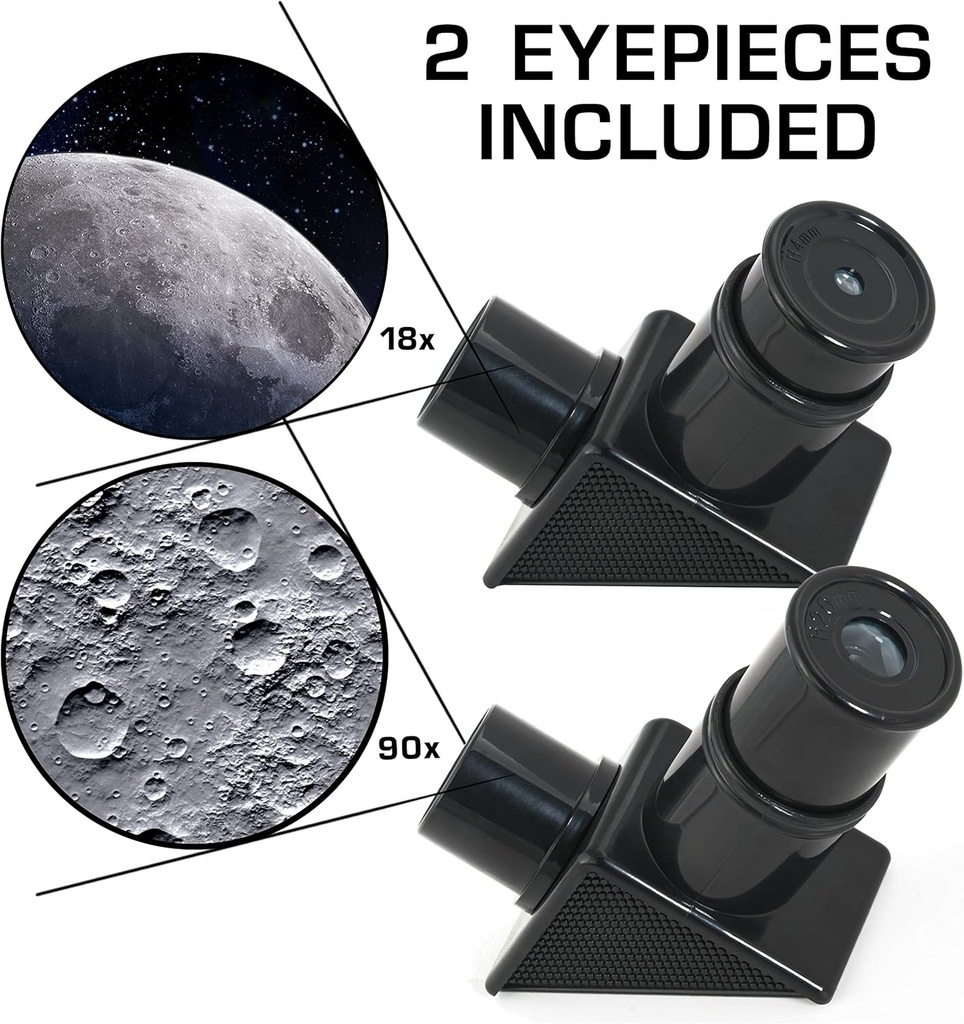 Telescopio Lunar de la NASA para Niños – Aumento de 90x, Incluye Dos Oculares, Trípode de Mesa y Buscador