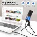 Microfono FIFINE K669L USB De Condensador Cardioide Para PC, PS4, Mac - Para Streaming, Podcast, Twitch. (BLUE)