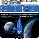 Telescopio para niños y adultos, 3.543 in de apertura, 21.654 in, telescopio astronómico profesional para adultos de alta potencia, telescopios de viaje portátiles para principiantes con 