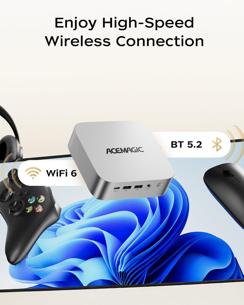 [PC-00013244] ACEMAGIC Mini PC K1 con Windows 11 Pro, Intel Core 12600H (Beat 12450H hasta 4.5 GHz), 16 GB DDR4 RAM 512 GB SSD Triple 4K Display Desktop Micro PC pequeña con BT5.2/WiFi6/HDMI/USB3.2