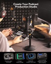 MAONO-MaonoCaster-Paquete de equipo para pódcast para 2-incluye interfaz de audio todo en uno con preamplificador de micrófono premium, micrófono de condensador XLR y micrófono de 3,5 mm para