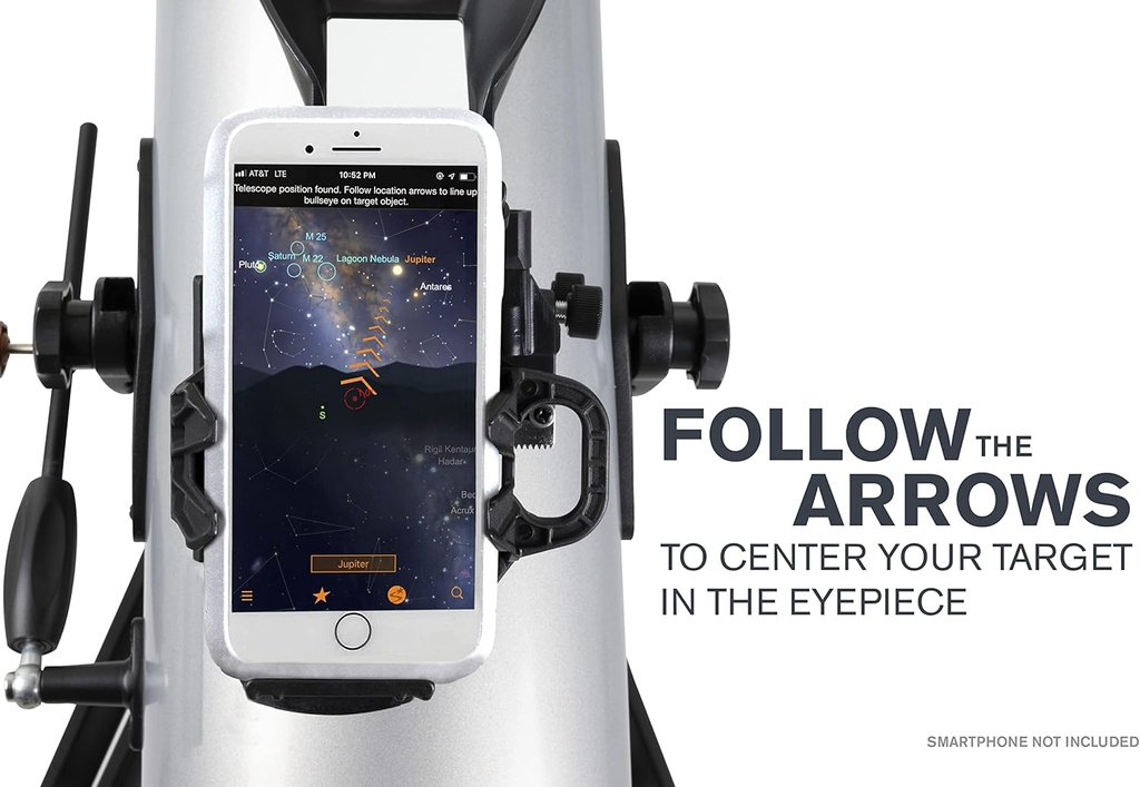 Celestron StarSense Explorer LT 114AZ Telescopio Habilitado para Aplicación – Reflejo Newtoniano de 114mm con Base para Smartphone y Aplicación StarSense – Compatible con iPhone y Android – Fácil de