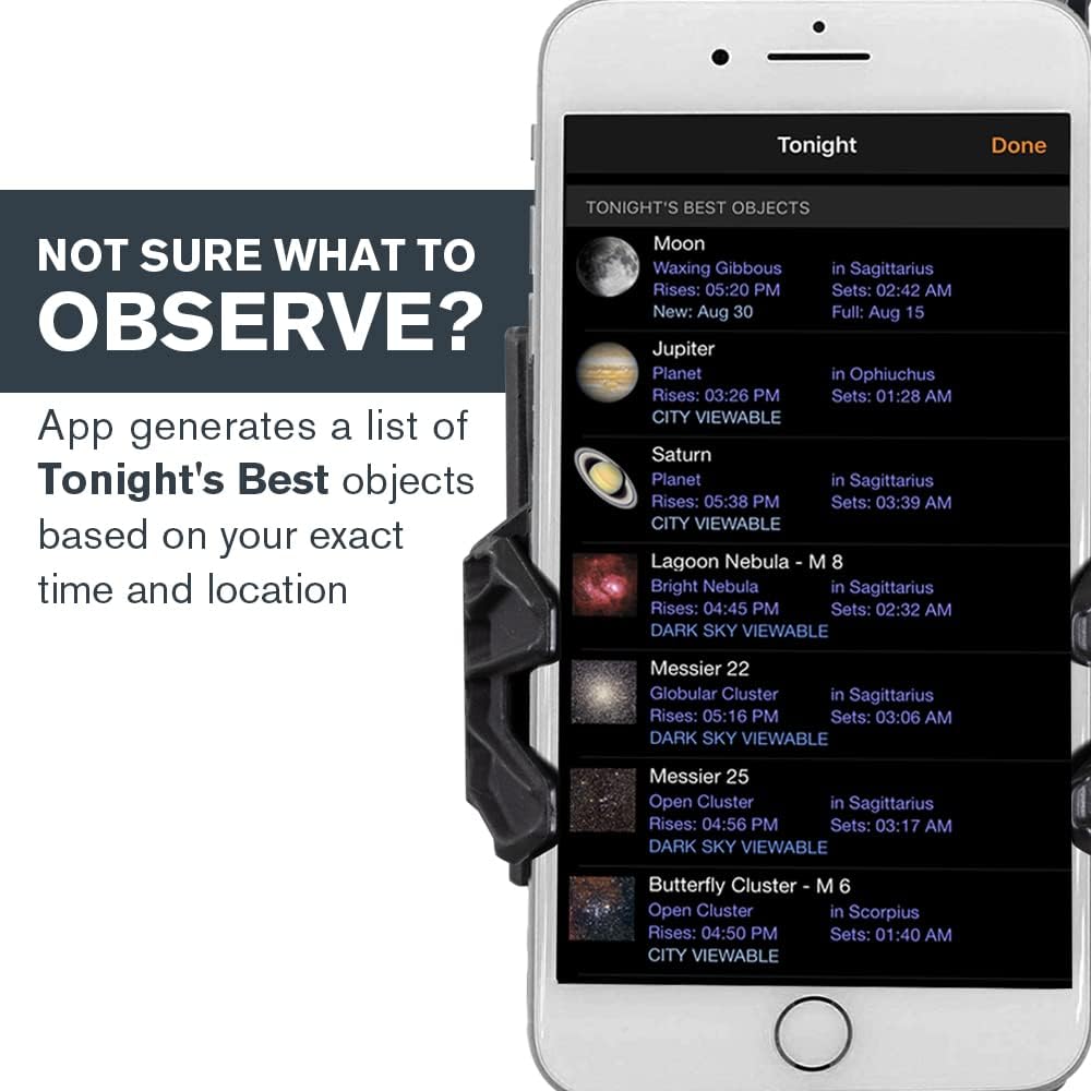 Celestron StarSense Explorer LT 114AZ Telescopio Habilitado para Aplicación – Reflejo Newtoniano de 114mm con Base para Smartphone y Aplicación StarSense – Compatible con iPhone y Android – Fácil de